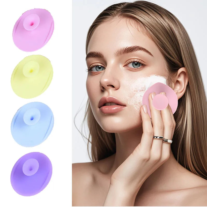 1Pcs Portable Facial Cleansing Brush Deep Cleansing Skin Exfoliating Pore Removing Soft Silicone Brush Face Cleansing Brush