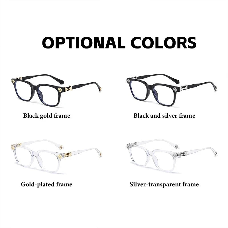 Oversized Blue Light Blocking Glasses for Women — Rhinestone
