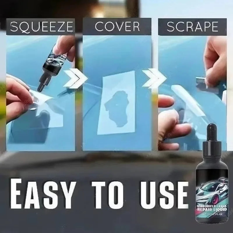 Magic DIY Glass Cure Kit – Car Glass Quick Repair Kit 30ml Nano Fluid Windscreen Scratch Crack Restore Filler