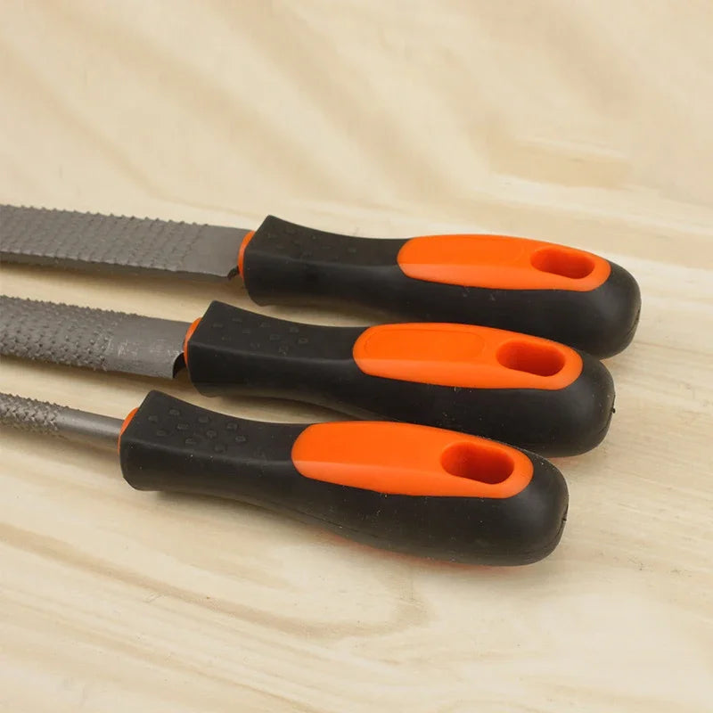 8" Wood Rasp Files Coarse-Teeth Woodworking Filing Round Flat Half-Round File