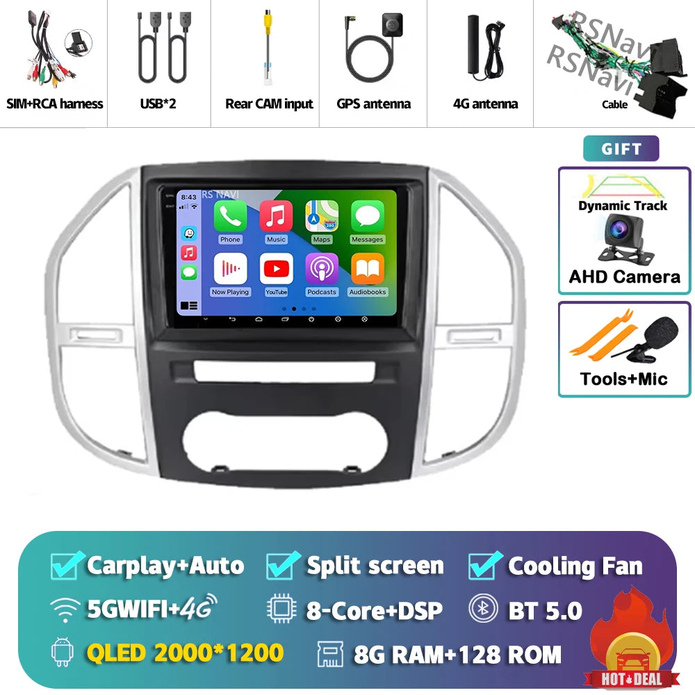 Android Car Radio Head Unit with CarPlay for Mercedes-Benz Vito W447 (2014-2020)