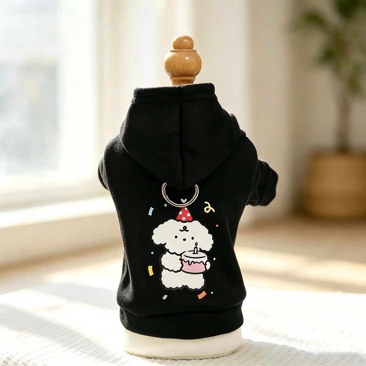 Cartoon Print Dog Hoodie with Leash Hole - Soft Puppy Sweatshirt - photo 9