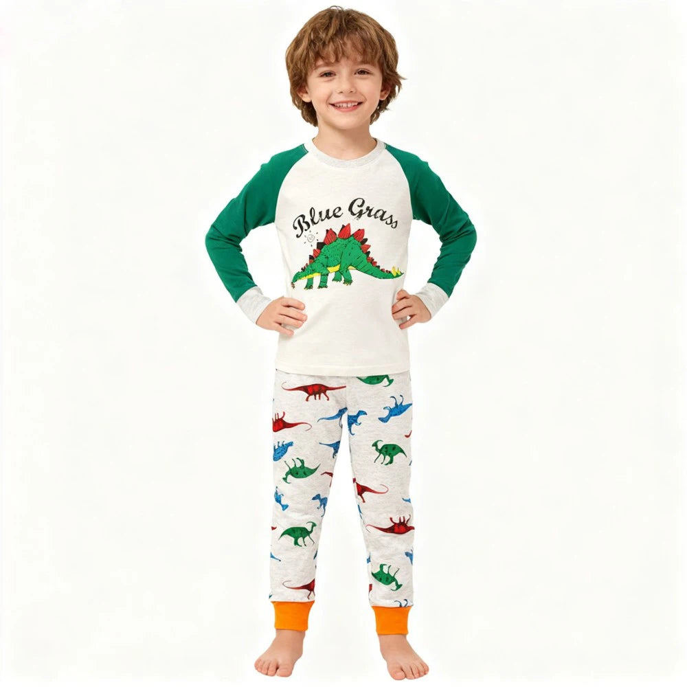 Kids Animal Embroidered Pajama Set - Soft Two-Piece Sleepwear