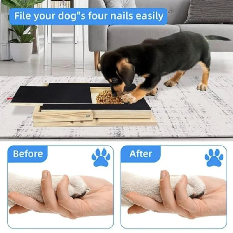 Wooden Dog Nail Scratch Board with Treat Box