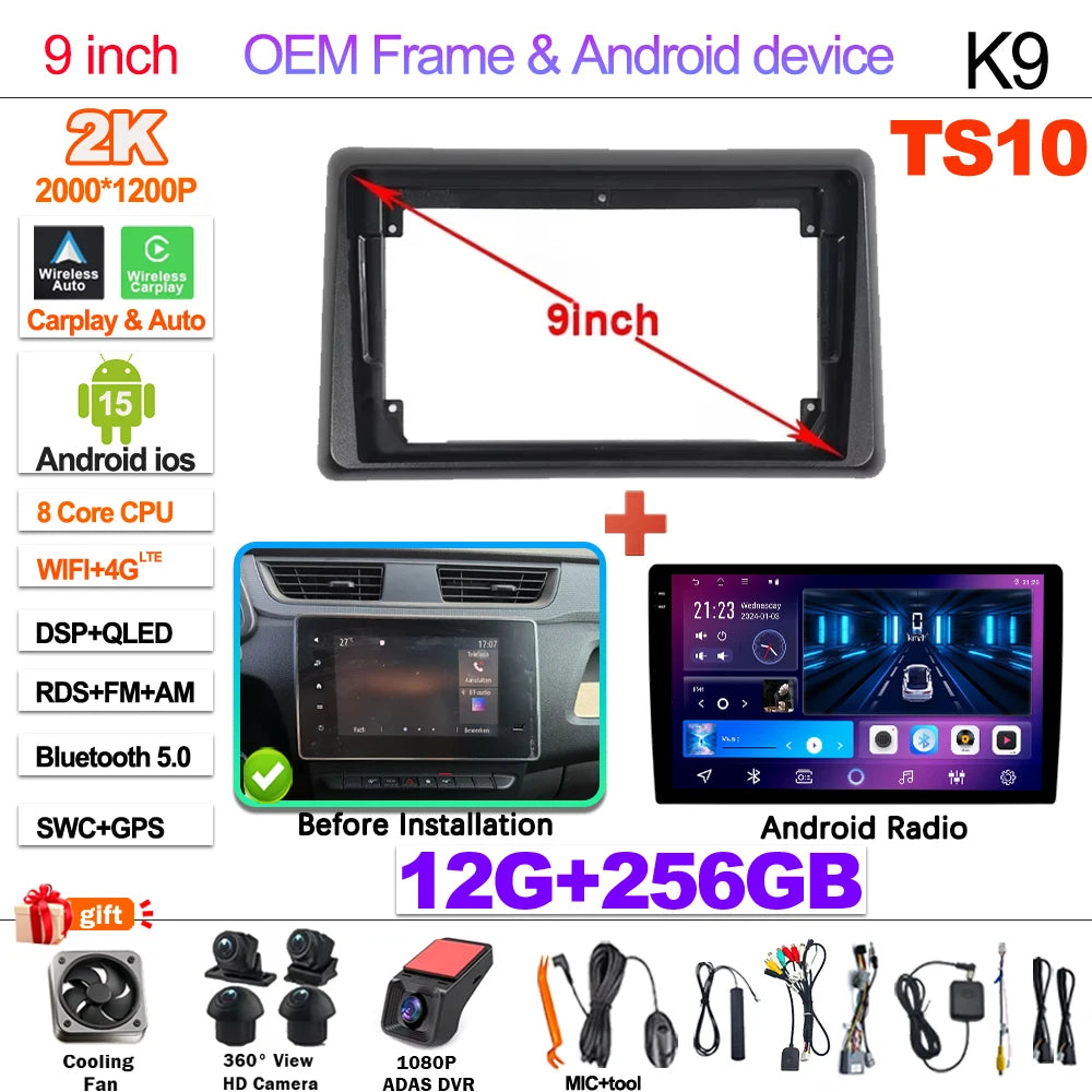 Android Car Stereo for Renault Express (2021–2022) — Wireless CarPlay, Android Auto, GPS, 5G WiFi