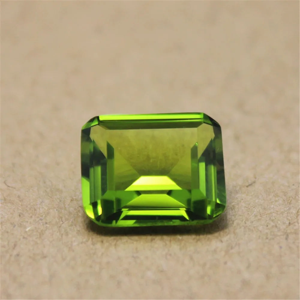 Peridot Rectangle Faceted Gemstone Emerald Cut Peridot Gem 10X12mm