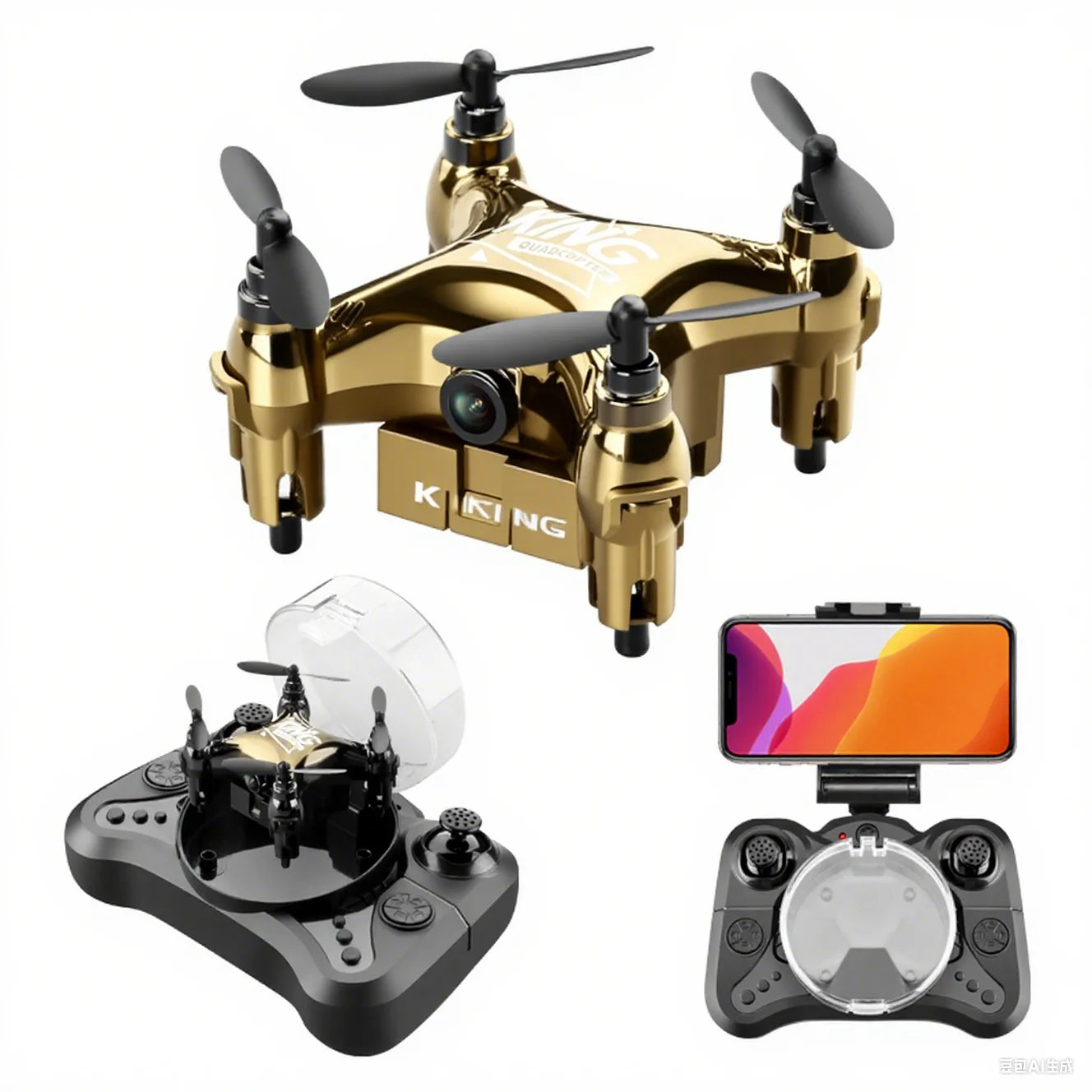 Gold K1 New Mini Drone Remote Control Helicopter - Movie Quality Photography Kids Toy Gift Aircraft
