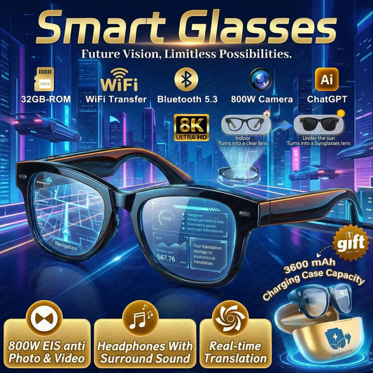 AI Smart Glasses with 4K Camera and Real-Time Translation