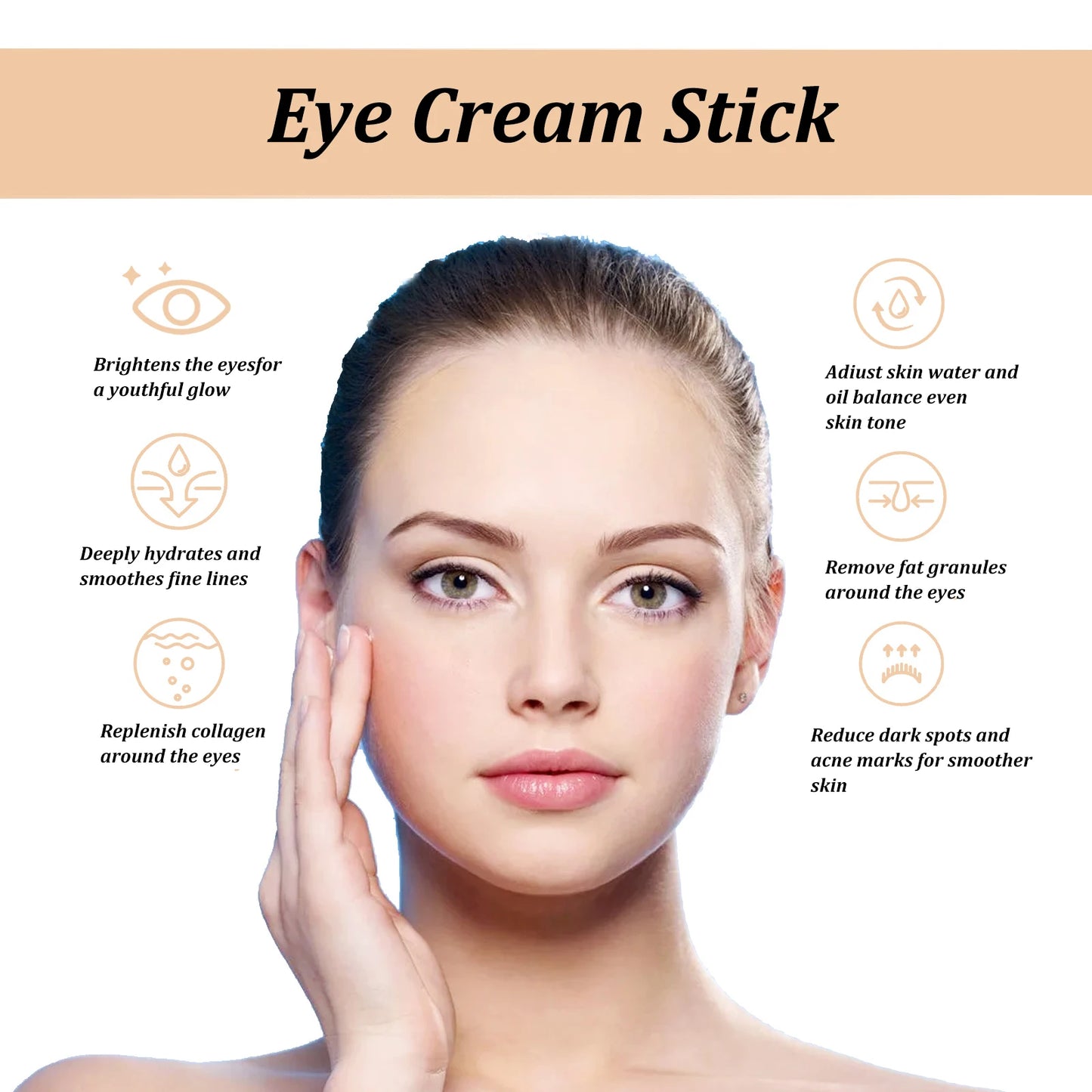 Hoygi Snail Essence & Collagen Eye Cream Stick 3g – Anti Dark Circles, Fine Lines, Puffiness & Eye Bags | Retinol & Niacinamide | CPNP Certified