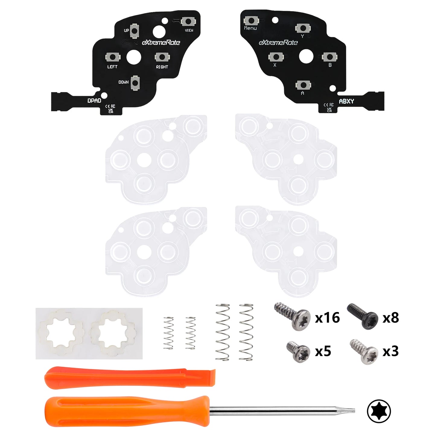 eXtremeRate Face Clicky Kit for Steam Deck OLED Handheld Console, Dpad View A B X Y Menu Keys Face Buttons Mouse Clicky Kit