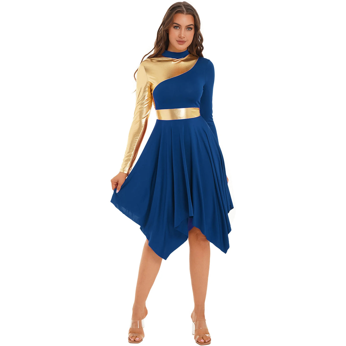 Women's long-sleeve lyrical ballet leotard dress