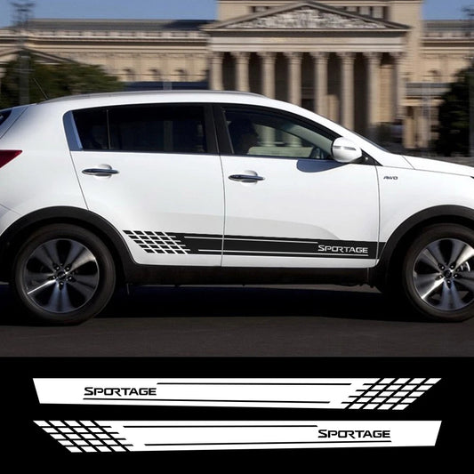 2PCS Car Door Side Skirt Stripe Decal – Compatible with Kia Sportage 3, 4 & QL