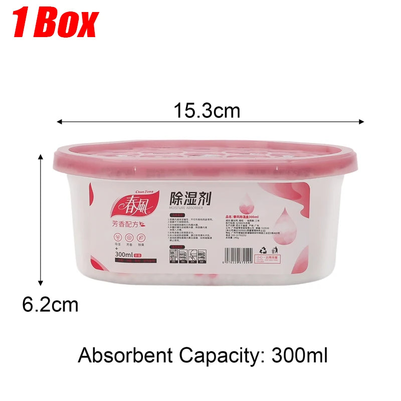 Wardrobe Dehumidification Box Moisture Absorber Reusable Moisture-proof for Wardrobe Closet Laundry Room Toilet Desiccant Boxes