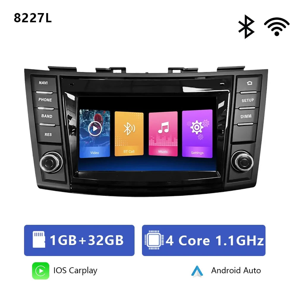 Android Car Stereo for Suzuki Swift 4 (2011–2016) — Wireless CarPlay, Android Auto, GPS, 4G, WiFi