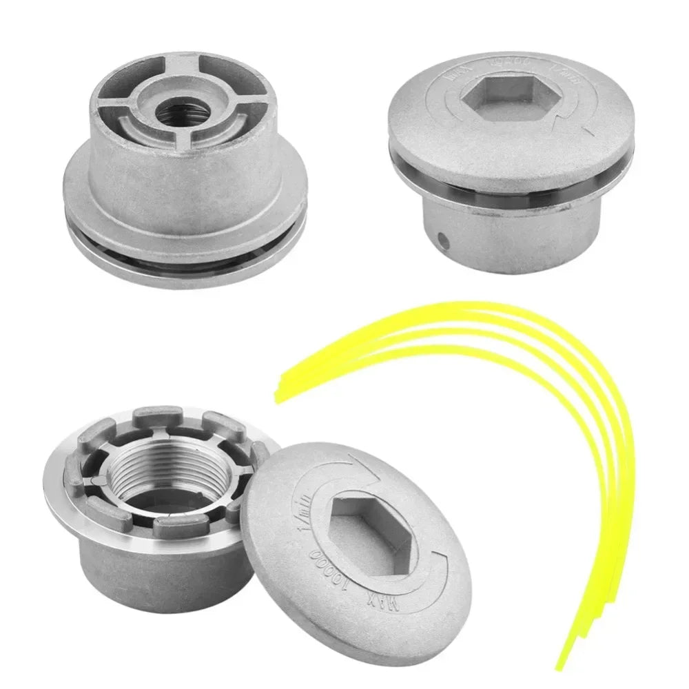 Universal Aluminum 1PCS Grass Trimmer Head with 4 Lines Brush Cutter Head Thread Nylon Grass Cutting Line Head for Lawn Mower