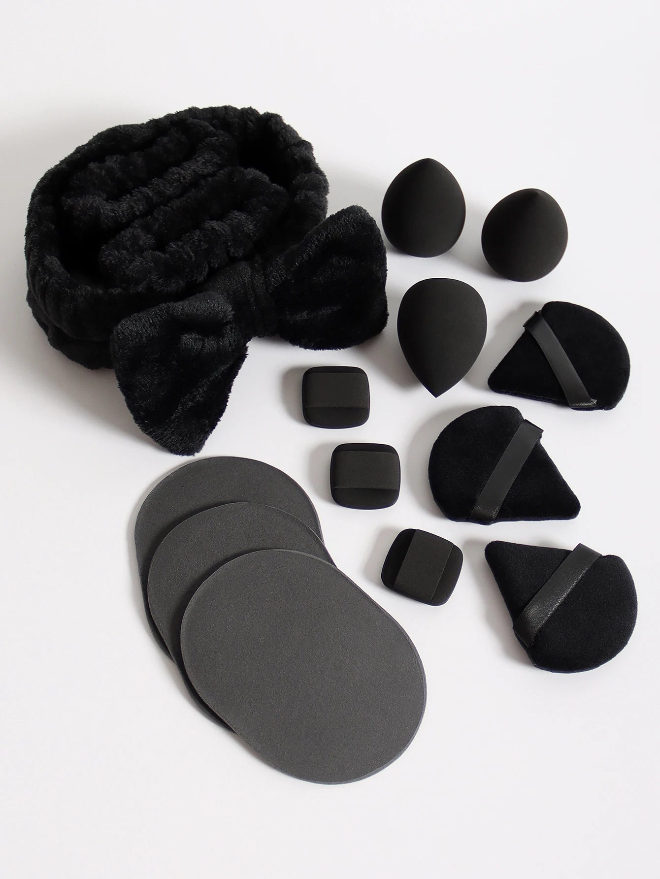 15Pcs Cosmetic Puff Makeup Sponge Blender Beauty Egg Foundation Sponges Puff Wash Face Headband Wristband Make up Accessories