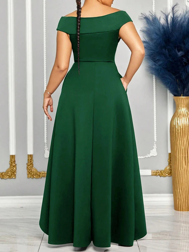Off-Shoulder Evening Maxi Dress – Wedding & Bridesmaid