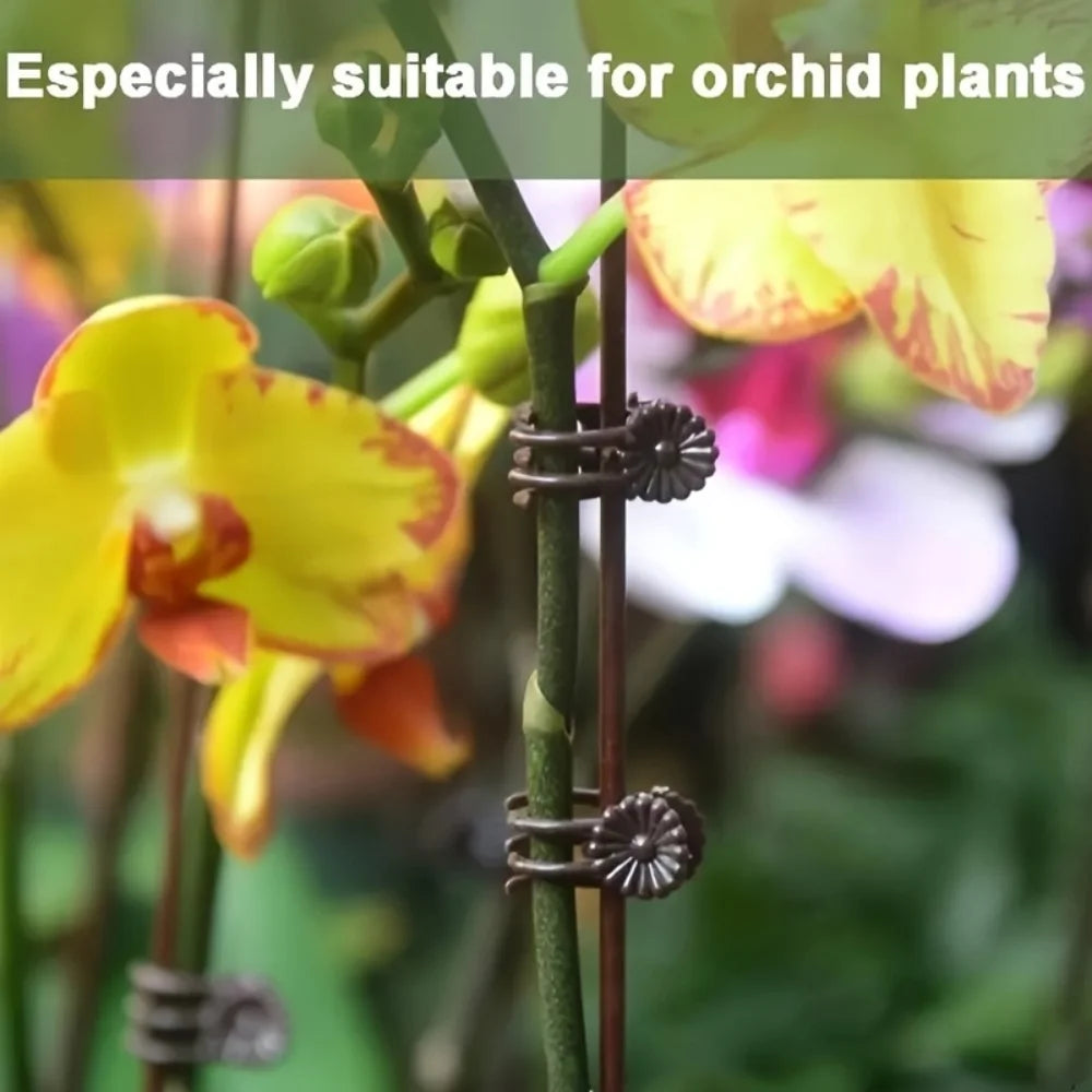 100Pc Orchid & Vine Garden Plant Clips — Durable Support Rod Clips