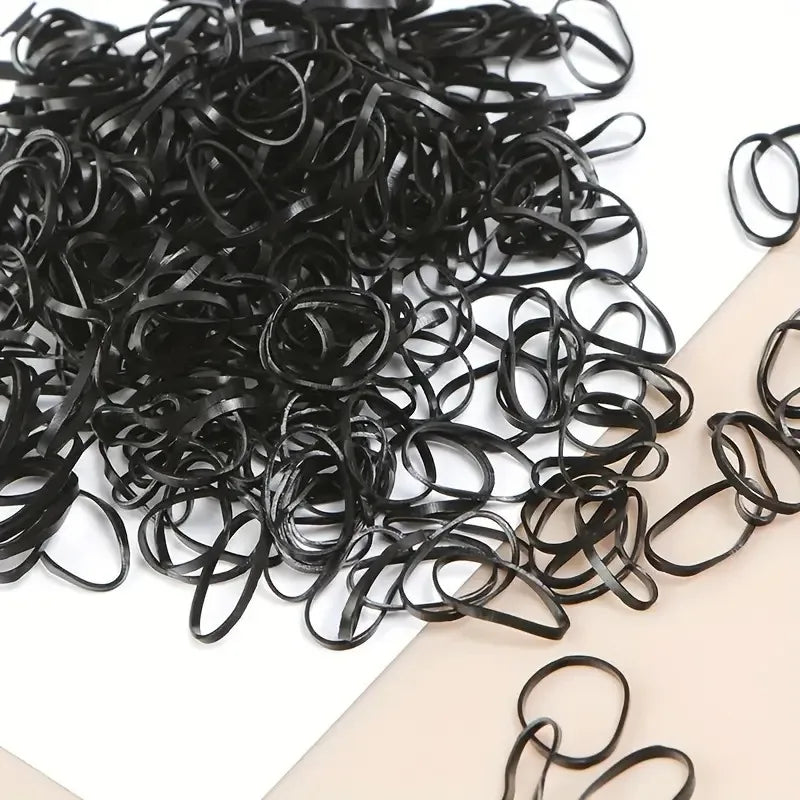 Hair Ties for Flyaways, Gentle & No Crease. Bulk Pack, 17x11x1cm, Black, for School & Play