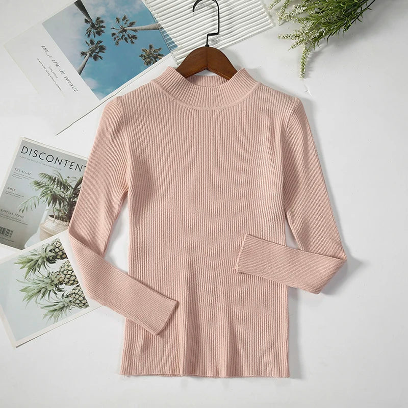 Women's Soft Turtleneck Sweater — Cotton Blend Knit