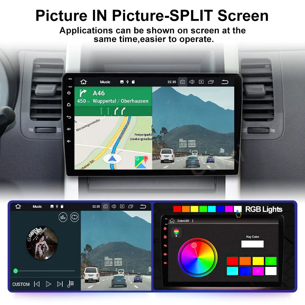CAIXI Universal 2-DIN Android 14 Car Stereo — CarPlay, Android Auto, GPS for Toyota, Nissan, Jeep, Hyundai, Kia, Chevrolet, VW, Fiat
