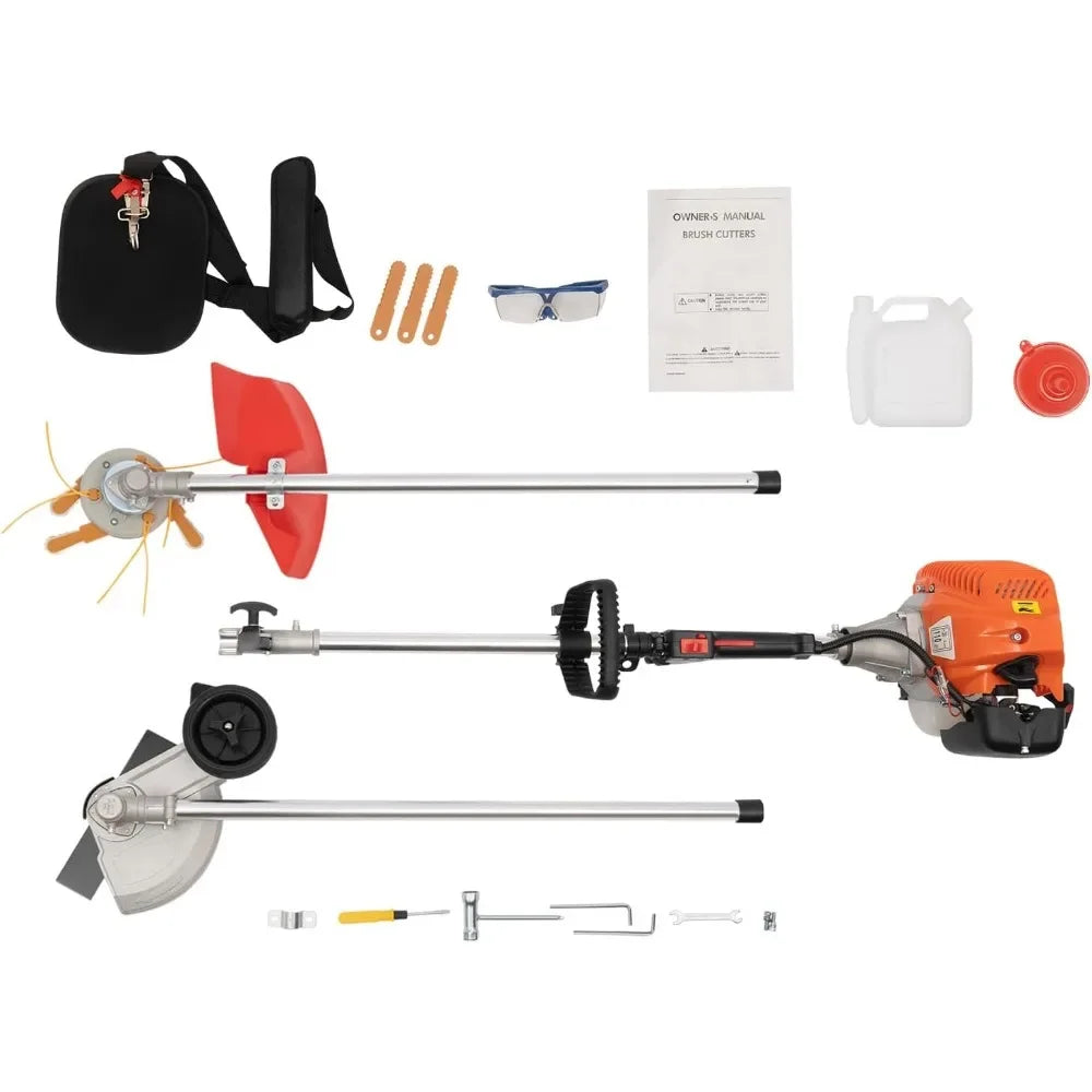 Weed Eater Gas Powered Weed Edger, 33CC 2 Blade Heads, Air-Cooled 2 Stroke Cordless Lawn Edgers Gas Powered Weed Trimmer With