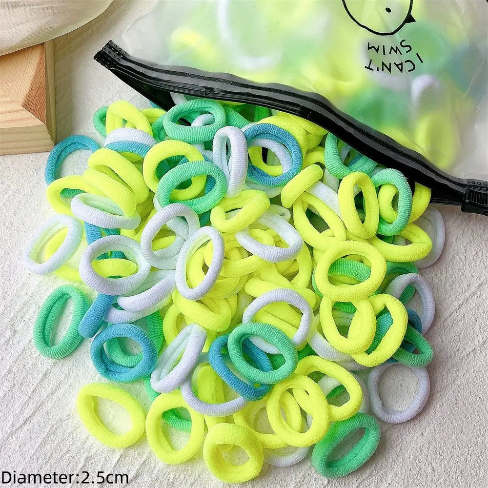 50pcs Black Elastic Hair Band Leagues Ties Colets Scrunchies Springs Gum Accessory For Girl Women No Damage Pigtails Holder Set