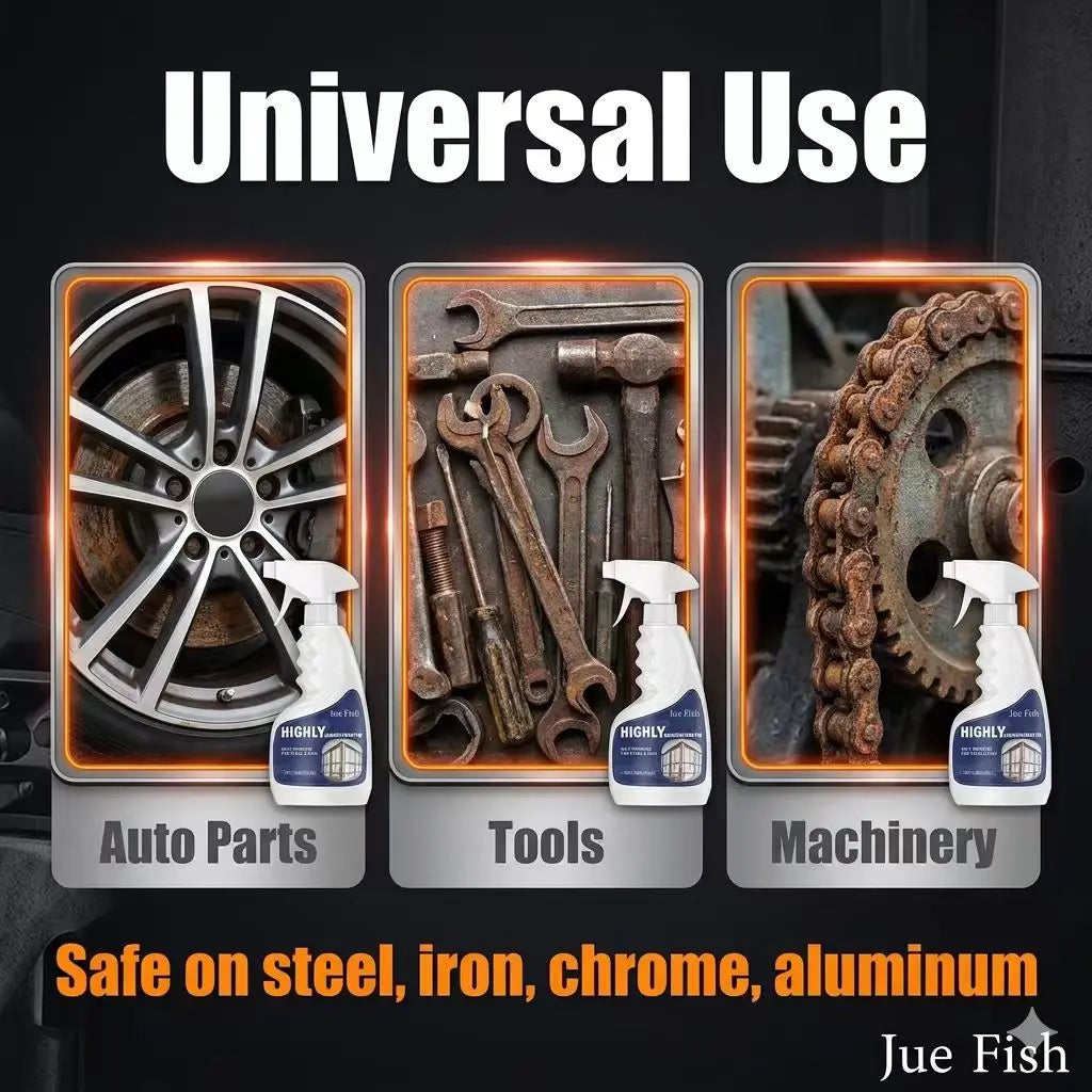 Heavy Duty Rust Remover Spray Fast Acting Rust Dissolver & Anti-Rust Coating for Metal, Car, Tools Multi-Surface Cleaner 120ml