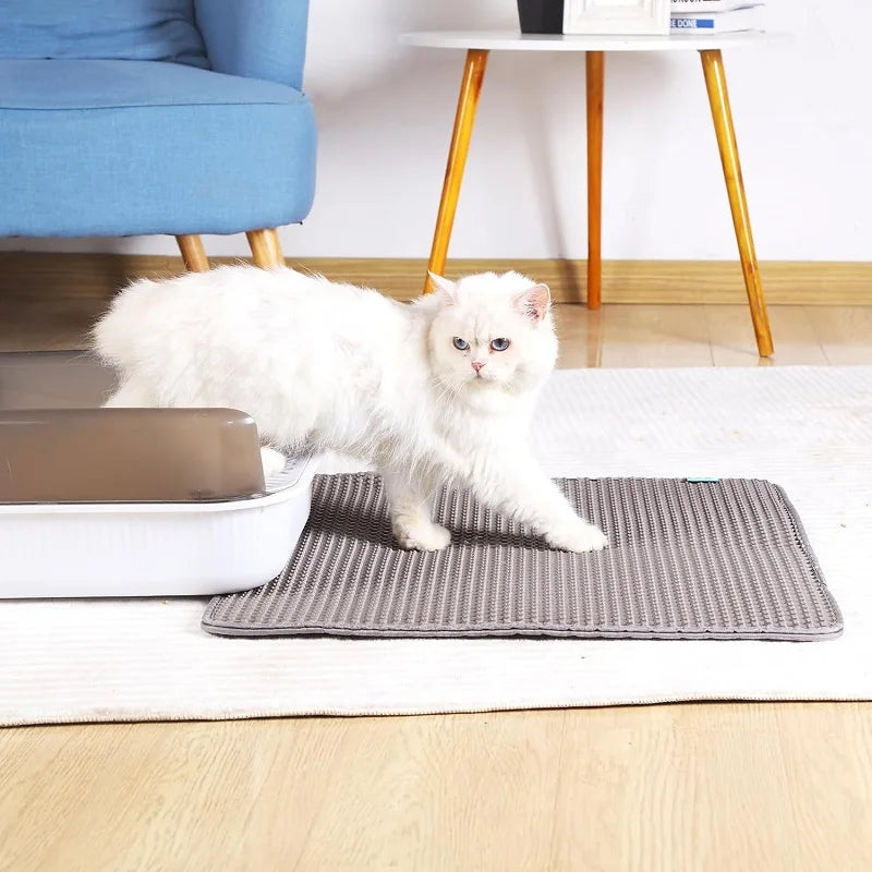 Pet Cat Litter Mat Waterproof Double Layer Cat Litter Trapping Pet Litter Box Mat Clean Pad Products For Cats Accessories