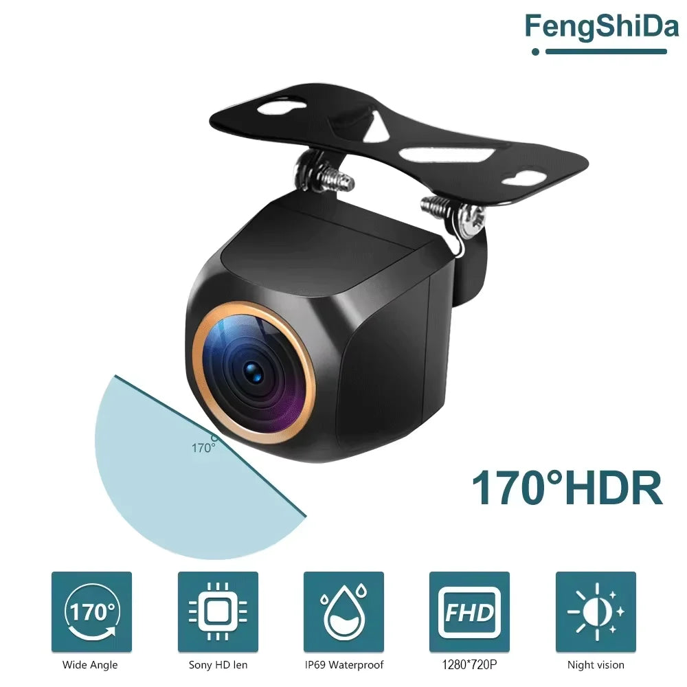 Car Rear View Camera 200° AHD 1920x1080P for Fisheye Golden Lens Full HDR Night Vision Vehicle back car reversing Front Camera