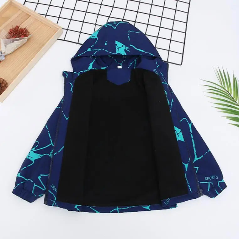 Boys Hooded Windbreaker Jacket - Thick Winter Outdoor Coat - photo 9