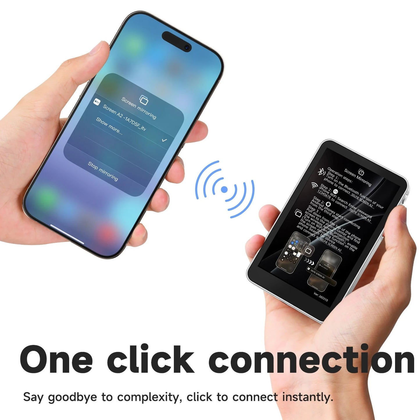 Magnetic Phone Selfie Monitor Screen,For IPhone And Android Smartphones Rear Camera For Real-time Selfie Video Streaming