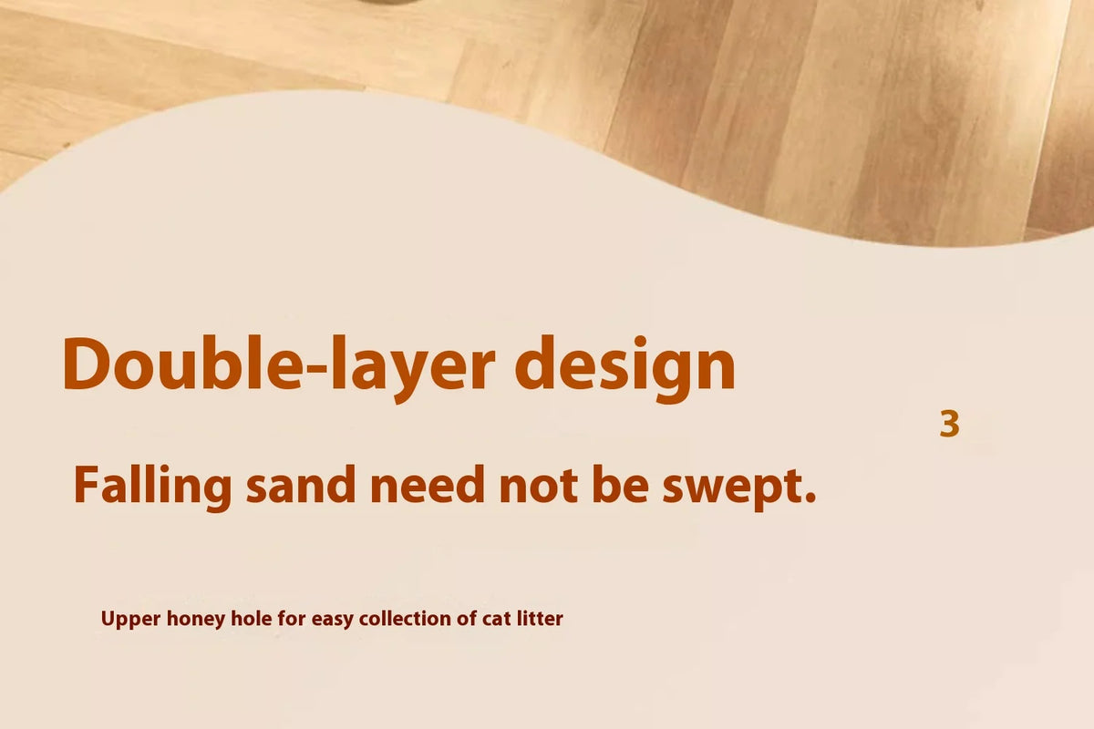 Large Waterproof Cat Litter Mat, 2-Layer Non-Slip
