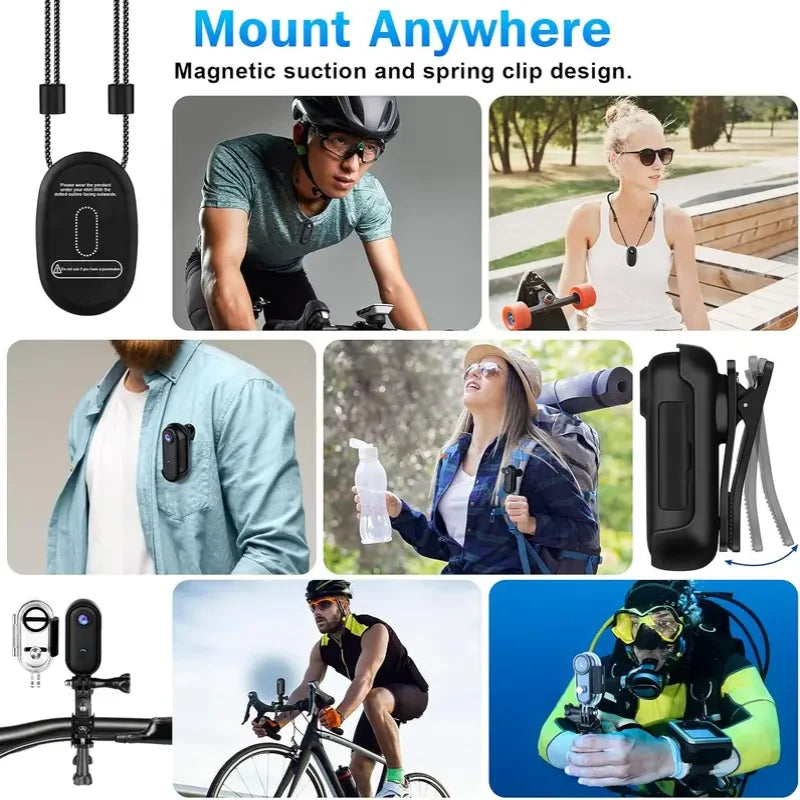 Mini Body Camera — Helmet & Handlebar Motorcycle Sports Cam