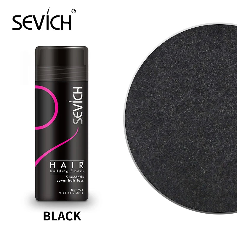Sevich 25g Hair Building Fibers Keratin Hair Fiber Professional Instant Regrowth Powder for Men and Women Hair Loss Products