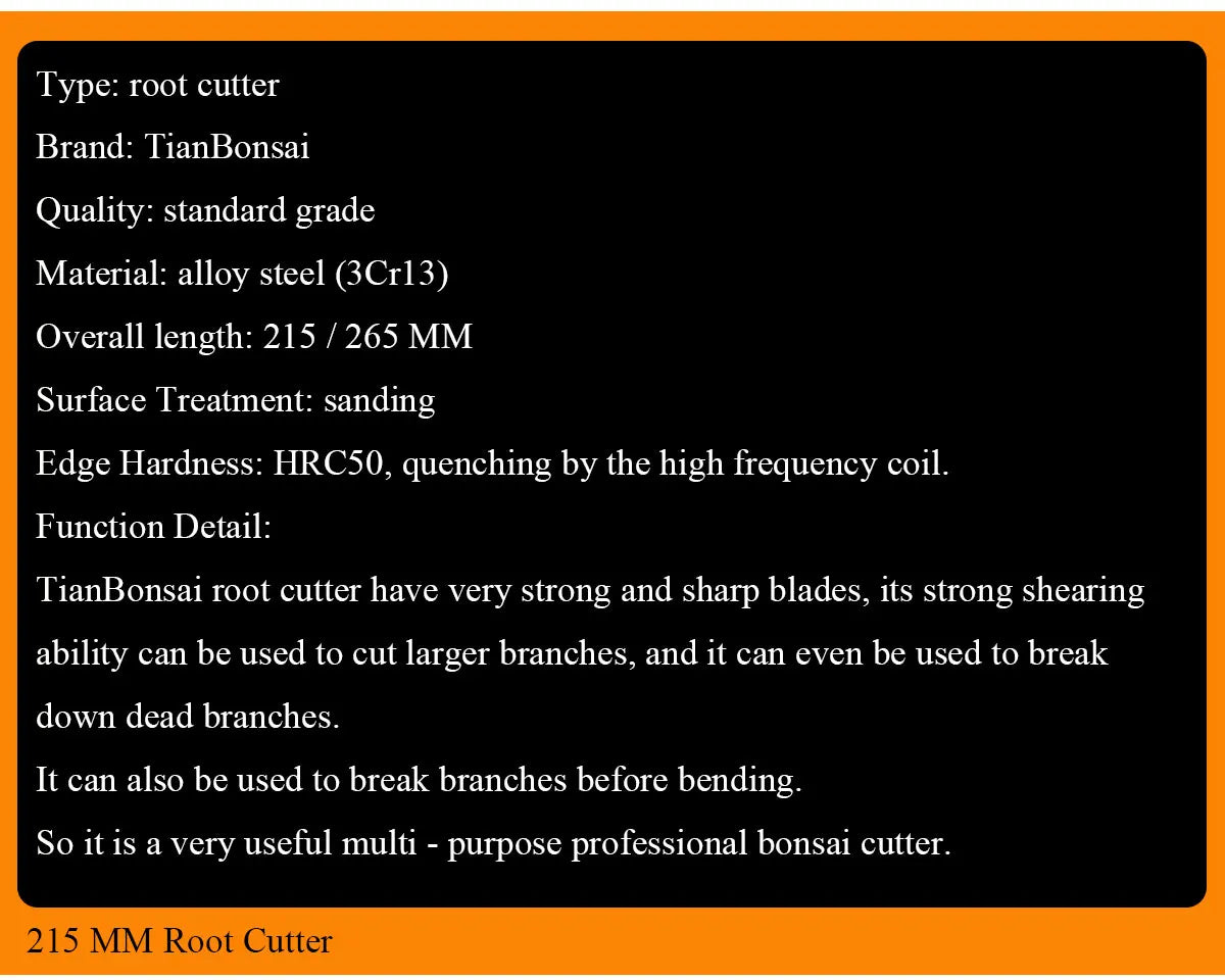 Standard Grade Trunk Splitter Root Cutter 3Cr13 Alloy Steel Bonsai Tools