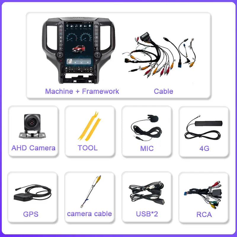 8+128GB Android 15 Car Radio for Dodge Ram 1500/2500/3500 2019-2023