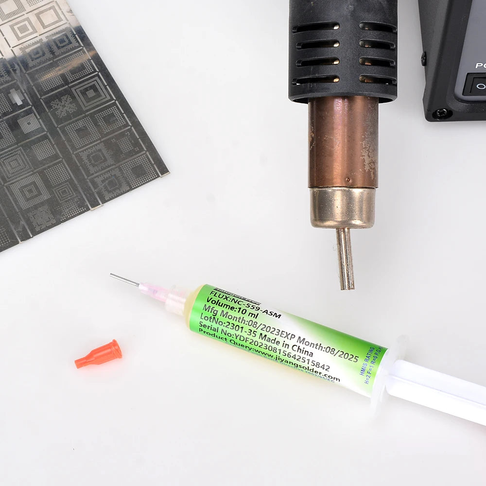 NC-559-ASM BGA PCB No-Clean Solder Paste Welding Advanced Oil Flux Grease 10cc Soldering Repair Paste