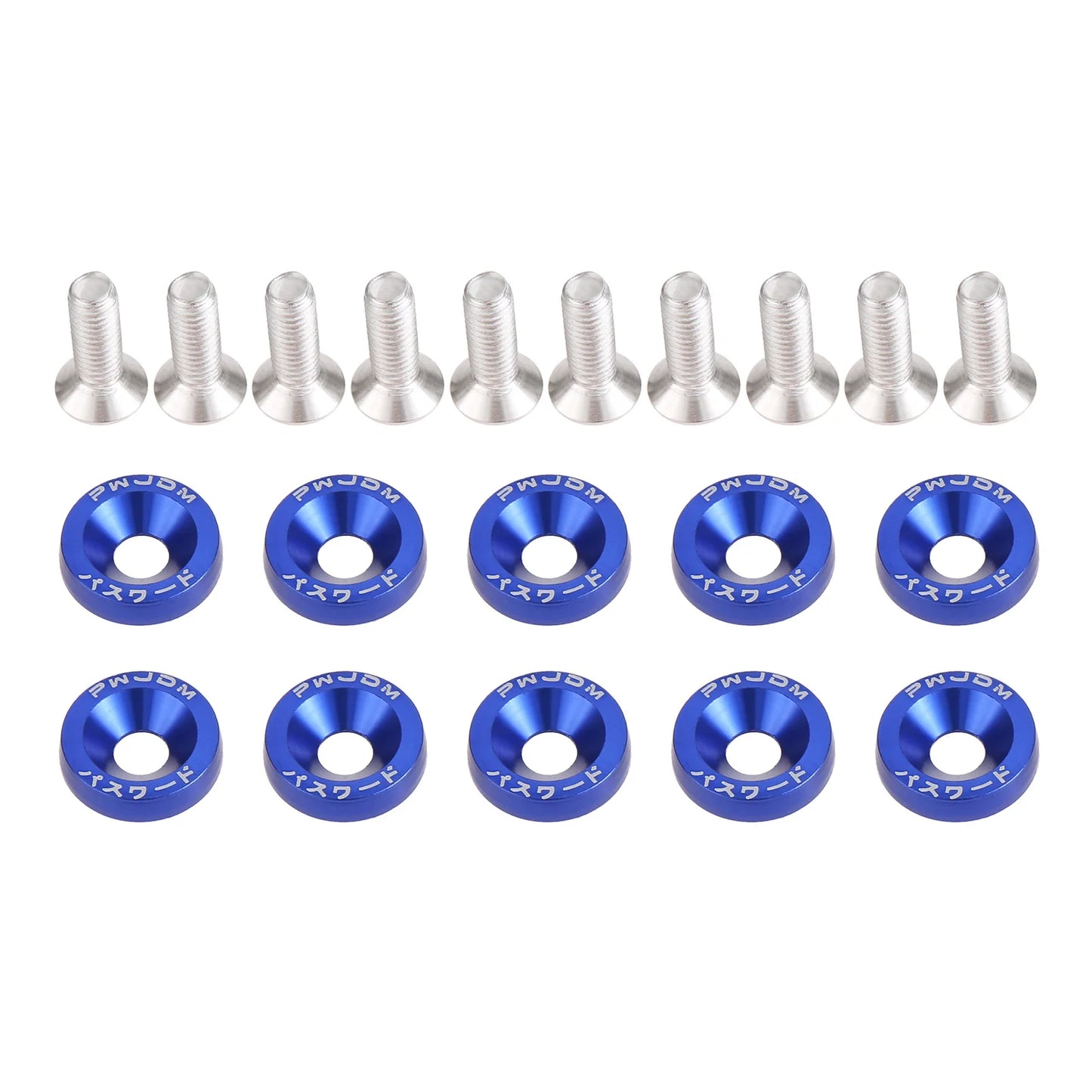 M6 Anodized Aluminum Fender Screw Washers Bolts for Automobile Fender Headlight Bumper Car Modified Fasteners Aluminum