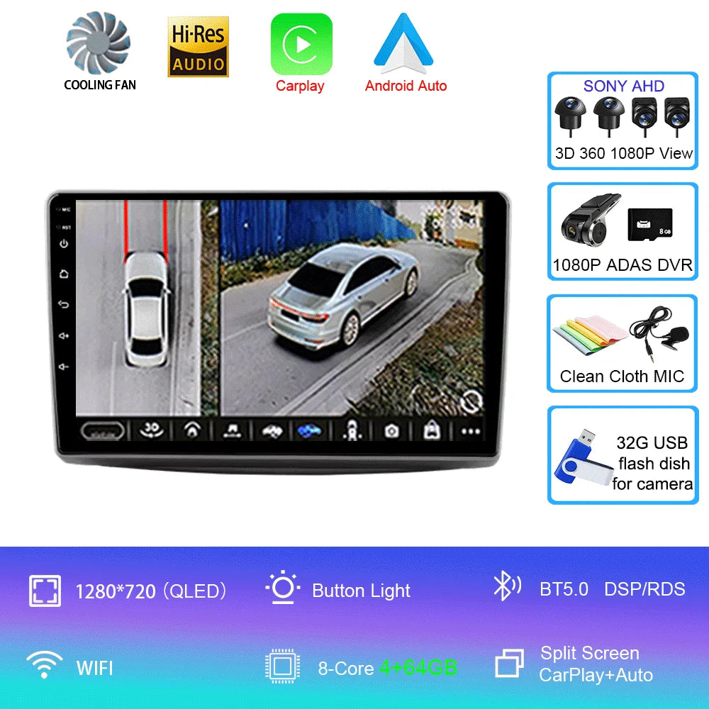 Car Radio For Alfa Romeo MiTo 2008 - 2016 Multimedia Video Player Wireless Carplay And Wireless Android Auto Portable Universal