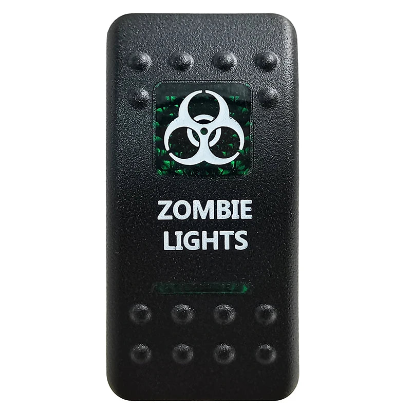 Green LED Rocker Switch - Waterproof SPST & DPDT Options