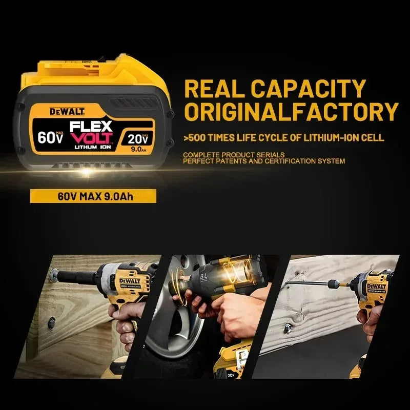 DeWALT Original Battery 20V/60V 9000mAh MAX FlexVolt for DCB606 DCB205 DCB206 DCB209 DCB182 Power Tool