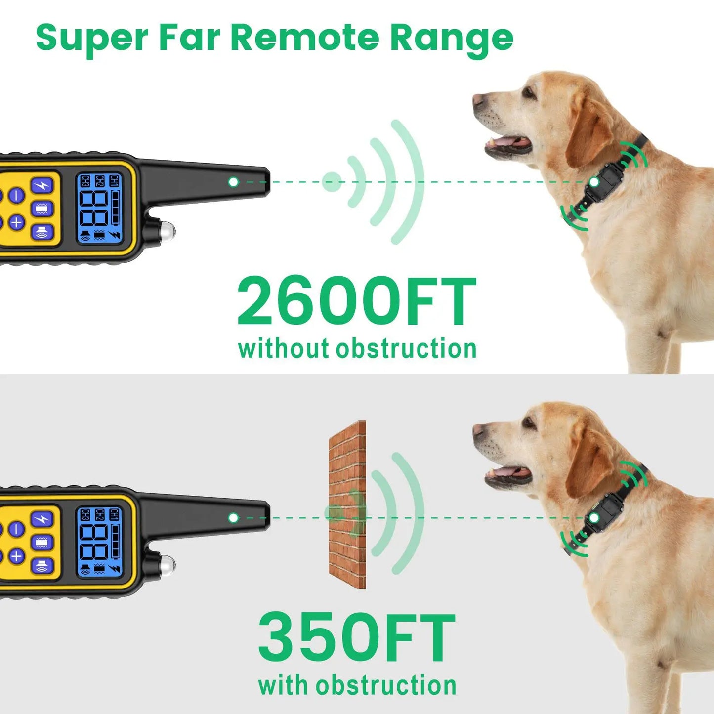 Electric Waterproof Dog Training Collar – Rechargeable Remote Anti-Bark Device | For 1, 2 or 3 Dogs
