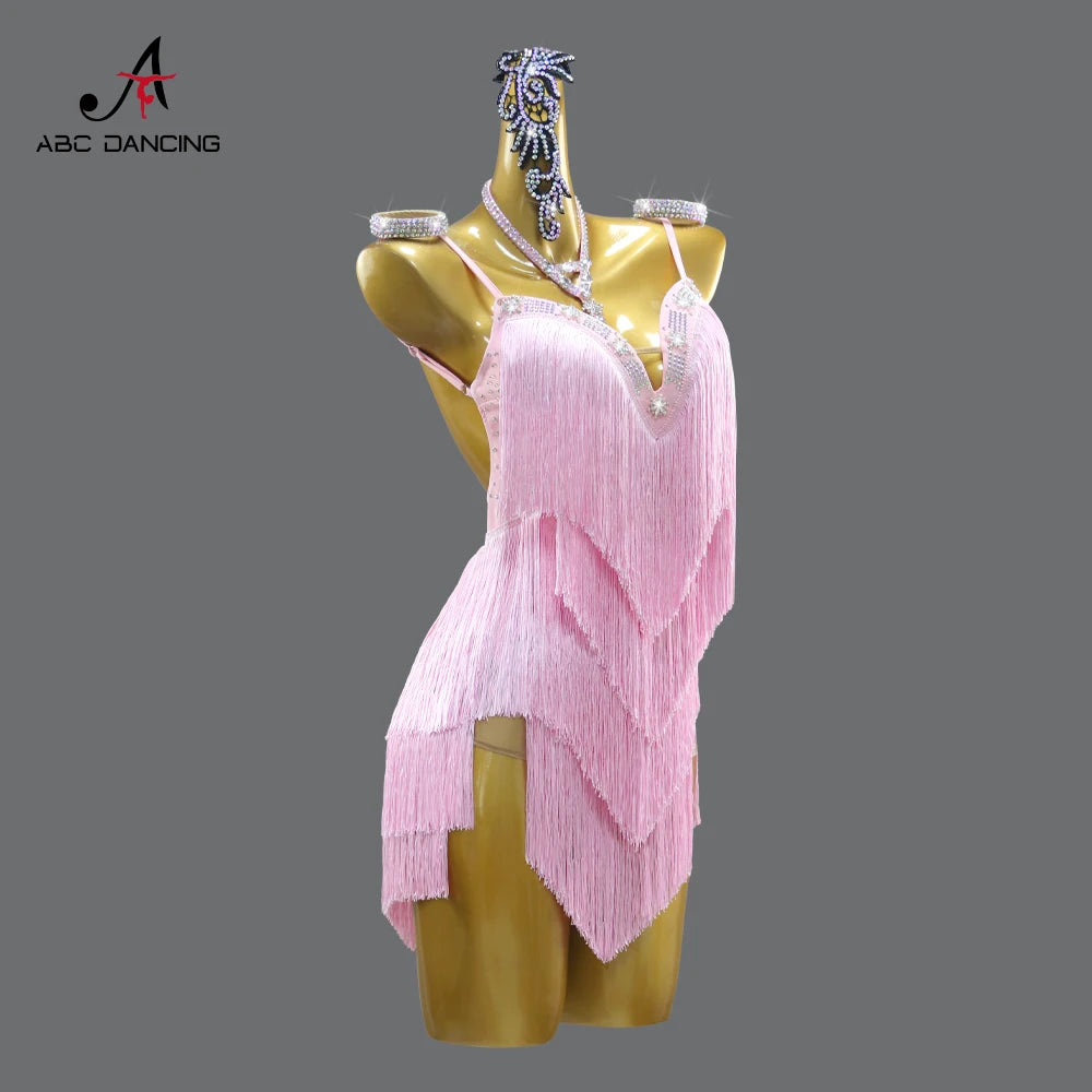 Elegant Latin dance practice dress with skirt