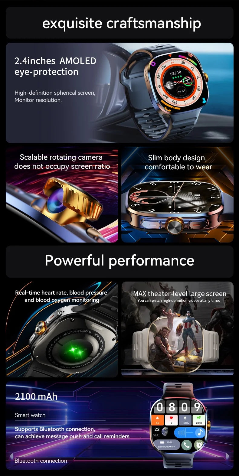 Global Version M99 Smartwatch 2.4 inch Amoled Screen insert Sim Card GPS WIFI 190° Rotating Camera Game Android 10.0 Smart Watch