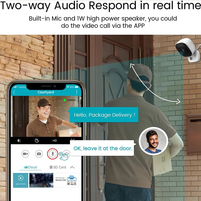 4K Outdoor Security Camera — Colour Night Vision, IP65, 2-Way Audio