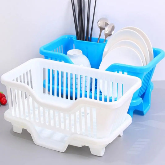 Plastic Dish Drying Rack with Drain Board - Countertop Organizer