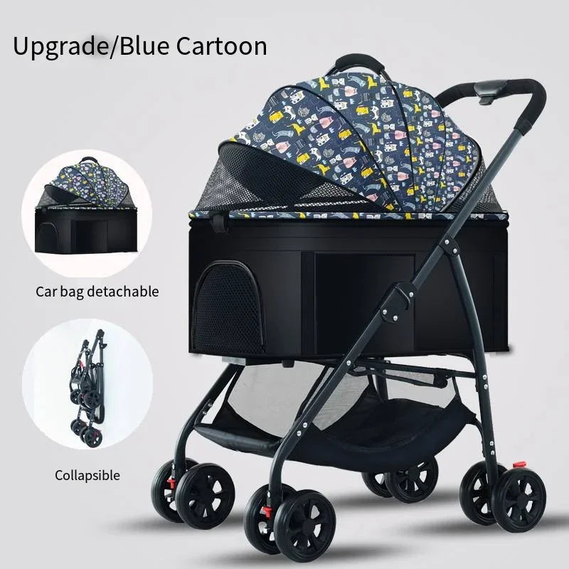 3-in-1 Folding Pet Stroller - Lightweight Travel Cart for Dogs – photo 7