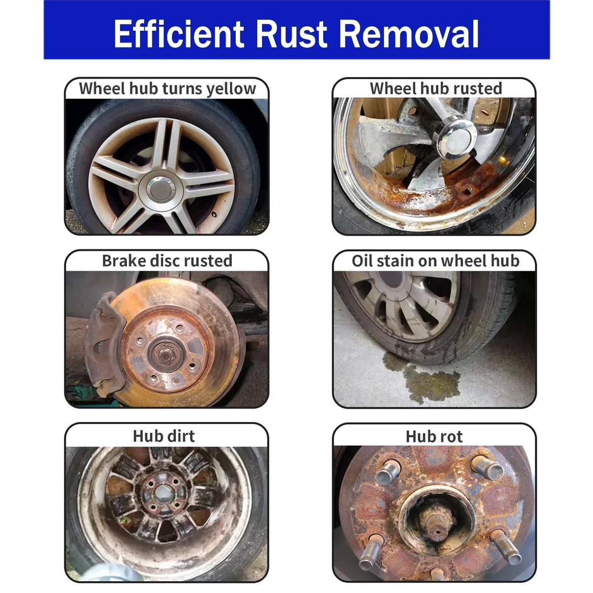 Multifunctional car rust remover used for removing rust providing surface protection on car brake pads iron metal surface 1/3PCS
