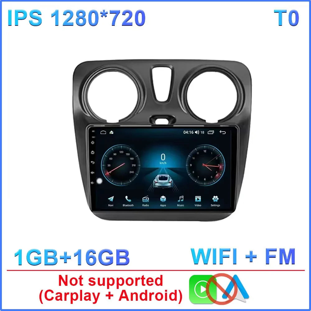 Car Stereo with Apple CarPlay & Android Auto, Compatible with Renault Dokker, Lodgy & Dacia